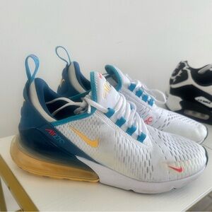 Nike Air Max 270 White and Gold Sneakers